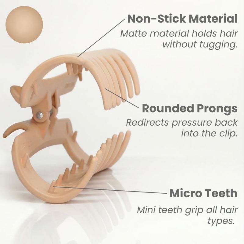 Mello The Original Hair Claw Clip Squishy Claw Clip Made in Korea Patent Pending 30021976 (Black, White, Brown, 3 Pack Medium) - Image 4